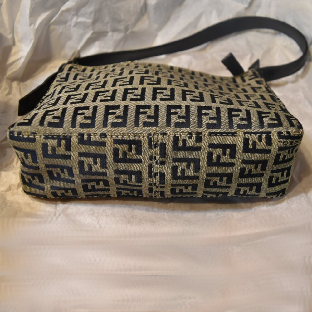 Vintage Fendi Zucca Canvas Leather Pochette Made in Italy - Picture 6 of 11